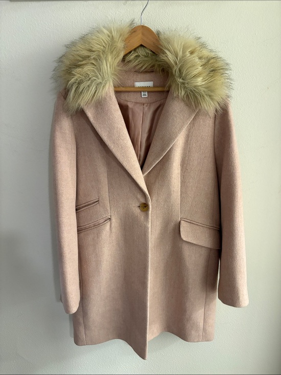 Nordstrom Jackets & Blazers - Nordstrom Blush Pink Trench Coat with Faux Fur Trim